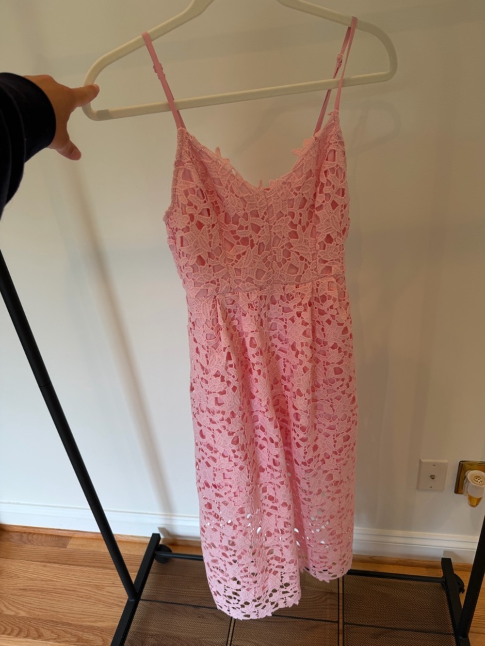 ASTR the Label Lace A Line Pink MIDI dress